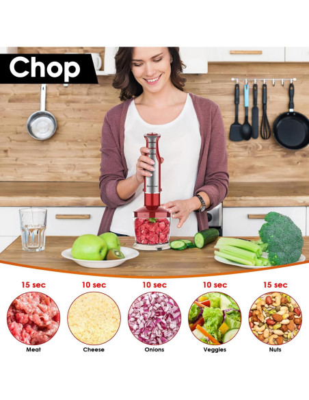 Batidora de Inmersión Blackcow 800W 6 Velocidades con Accesorios Batidora de Inmersión Blackcow 800W 6 Velocidades con Accesorios