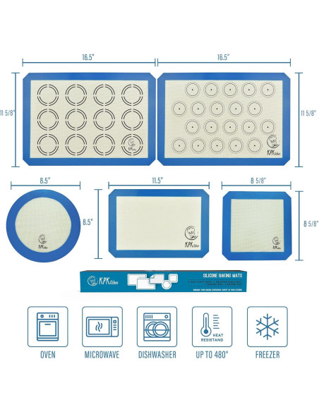 Juego de Tapetes de Silicona KPKitchen 5 Piezas Antiadherentes Juego de Tapetes de Silicona KPKitchen 5 Piezas Antiadherentes