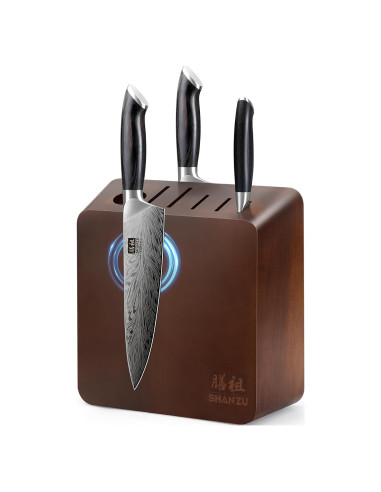 Bloque Magnético para Cuchillos SHAN ZU de Madera Acacia 23.9x9.7 cm