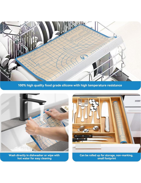 Alfombrilla de Silicona Hillmony 71x51cm y 41x30cm Antideslizante Alfombrilla de Silicona Hillmony 71x51cm y 41x30cm Antideslizante