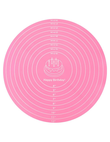 Alfombrilla de Silicona KALIONE 30 cm Redonda Antiadherente Rosa