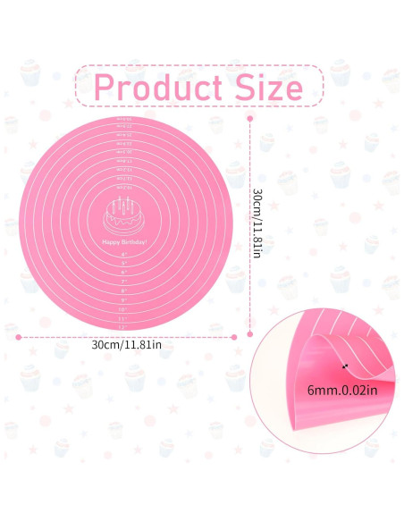 Alfombrilla de Silicona KALIONE 30 cm Redonda Antiadherente Rosa