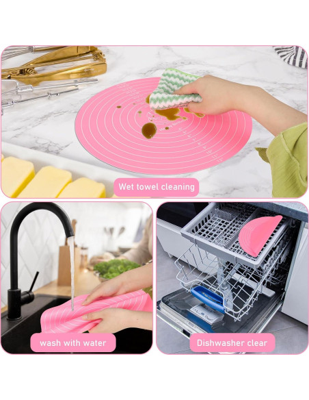 Alfombrilla de Silicona KALIONE 30 cm Redonda Antiadherente Rosa