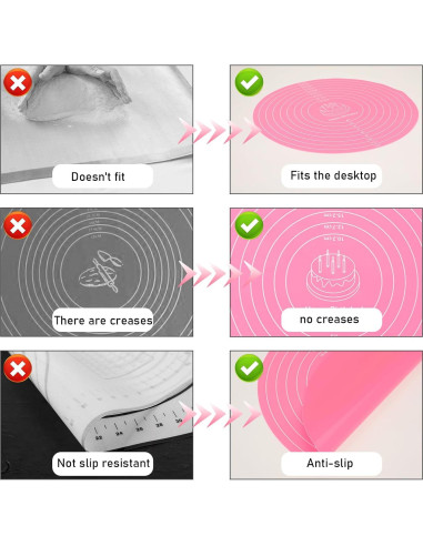 Alfombrilla de Silicona KALIONE 30 cm Redonda Antiadherente Rosa