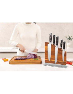 Soporte Magnético para Cuchillos Musifan de Acacia 26.67x25.4cm 2