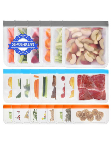 Paquete de 24 Bolsas de Almacenamiento Reutilizables Xiholeruf