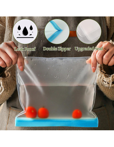 Paquete de 24 Bolsas de Almacenamiento Reutilizables Xiholeruf