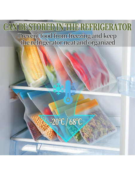 Paquete de 24 Bolsas de Almacenamiento Reutilizables Xiholeruf Paquete de 24 Bolsas de Almacenamiento Reutilizables Xiholeruf