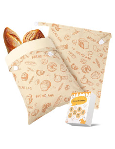 Bolsas de Pan Reutilizables WiNDANCE - 2 Unidades XL 43x33cm