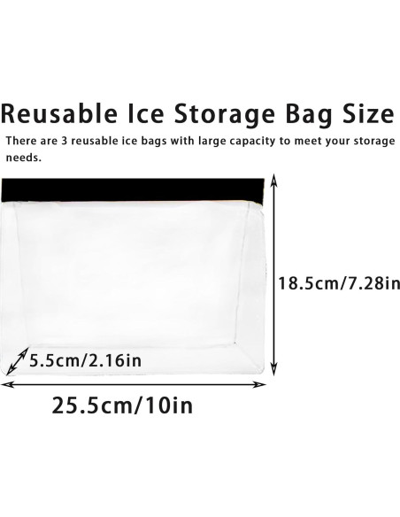 3 Bolsas de Almacenamiento de Hielo Reutilizables UlifeBetter 25x18.5cm