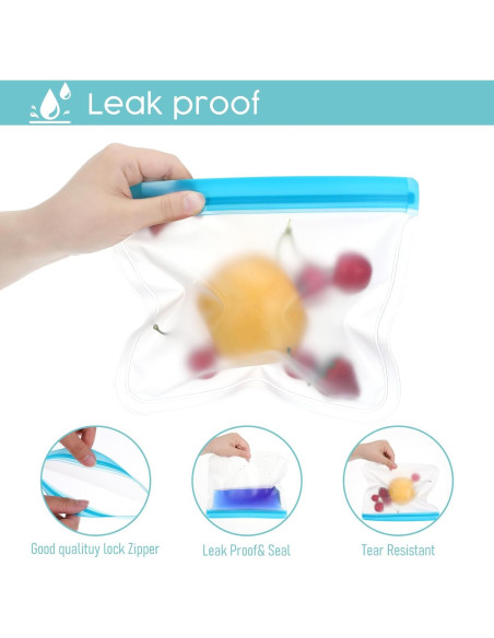 18 Bolsas de Silicona Reutilizables Ptwola a Prueba de Fugas