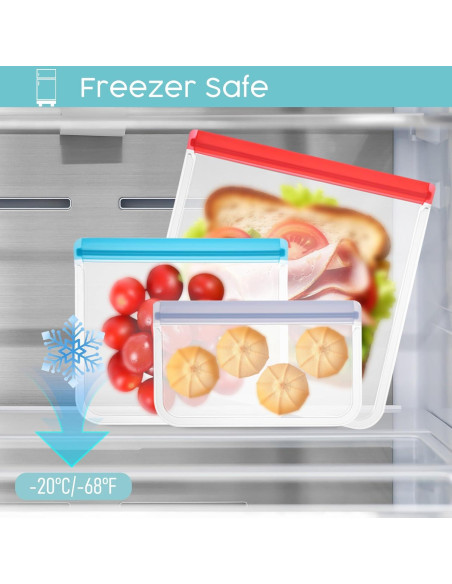 18 Bolsas de Silicona Reutilizables Ptwola a Prueba de Fugas