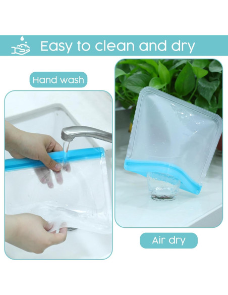 18 Bolsas de Silicona Reutilizables Ptwola a Prueba de Fugas