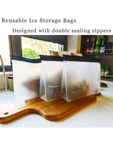 3 Bolsas de Almacenamiento de Hielo Reutilizables UlifeBetter 25x18.5cm