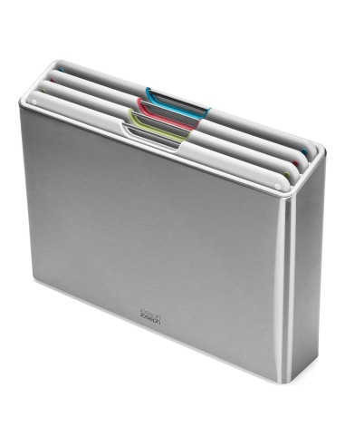 Set de 4 Tablas de Cortar Joseph Joseph con Estuche Acero Inoxidable
