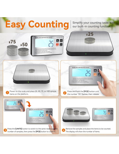 Báscula de Cocina Inalámbrica SHGMEET 15 kg Digital LCD