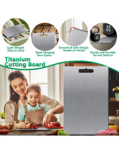 Juego de 3 Tablas de Cortar de Titanio BYEHOVOO - Doble Cara 2