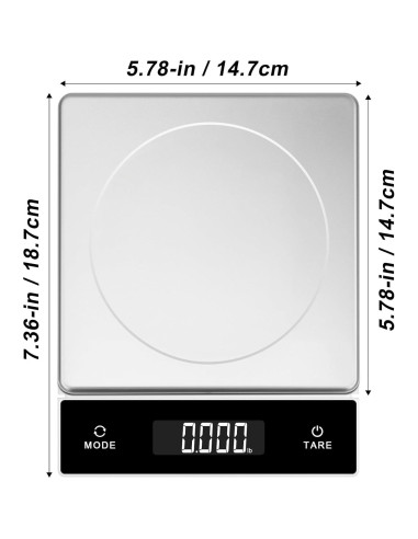 Báscula Digital de Cocina THINKSCALE 5kg Acero Inoxidable Pantalla Desplegable