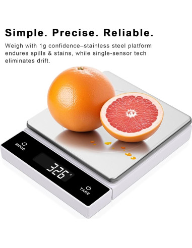 Báscula Digital de Cocina THINKSCALE 5kg Acero Inoxidable Pantalla Desplegable