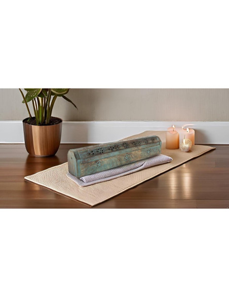 Soporte de Incienso de Madera de Mango Ecológico Azul 30.48 cm