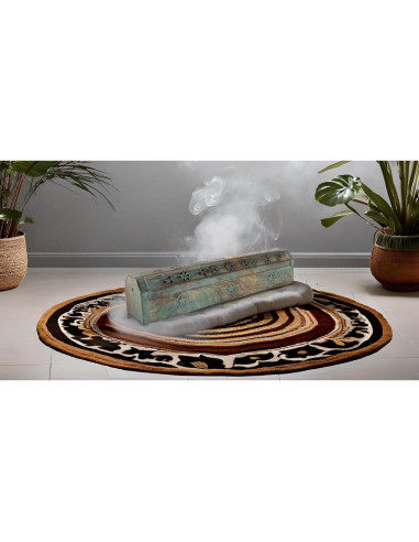 Soporte de Incienso de Madera de Mango Ecológico Azul 30.48 cm