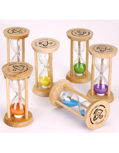 Juego de 6 Temporizadores de Arena PROLOSO Multicolor 30s a 10min