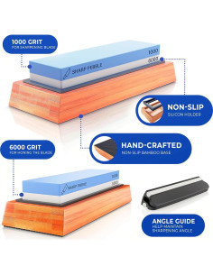 Piedra de Afilado Doble Grit 1000/6000 Sharp Pebble con Base 2
