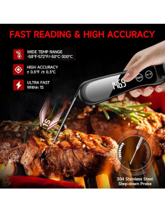 Termómetro Digital para Carne Genérico IP67 Pantalla LED 180 2