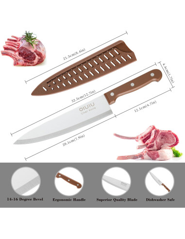 Cuchillo de Chef 20 cm OLULU Acero Inoxidable Ergonomico