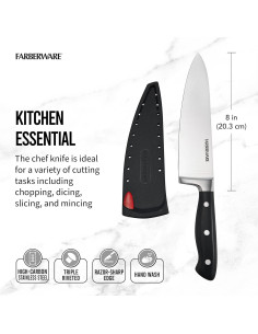 Cuchillo de Chef Forjado 20.32 cm Farberware Edgekeeper Negro 2