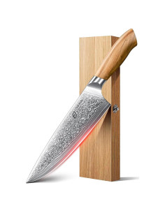 Cuchillo de Chef Emojoy 20.32 cm Damasco Acero Japonés Mango Olivo