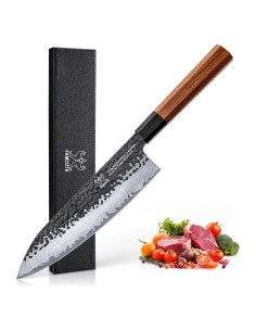 Cuchillo de Chef FAMCÚTE 20.32 cm Forjado 5 Capas Acero Alto Carbono