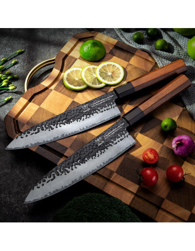 Cuchillo de Chef FAMCÚTE 20.32 cm Forjado 5 Capas Acero Alto Carbono