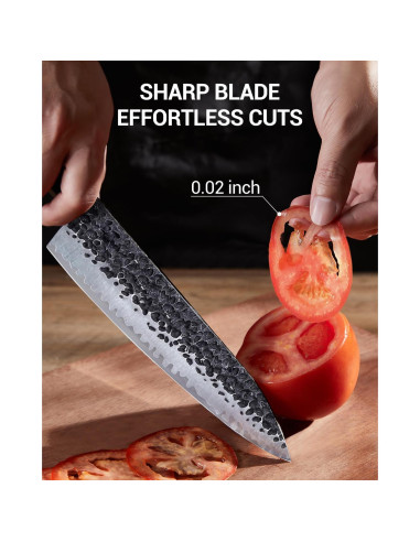 Cuchillo de Chef FAMCÚTE 20.32 cm Forjado 5 Capas Acero Alto Carbono