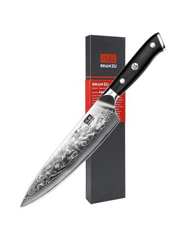 Cuchillo de Chef SHAN ZU 20.32 cm Acero Damasco 67 Capas