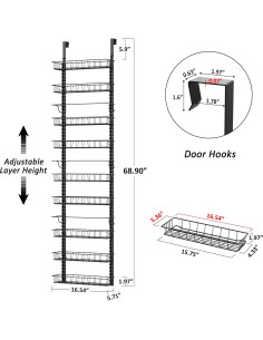 Organizador de Despensa Churboro 9 Niveles Ajustable Negro 2