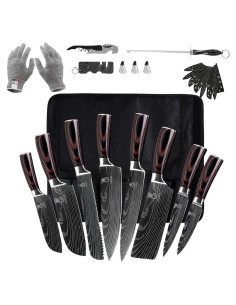 Juego de Cuchillos de Cocina FULLHI 14 Piezas Acero Inoxidable