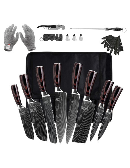 Juego de Cuchillos de Cocina FULLHI 14 Piezas Acero Inoxidable