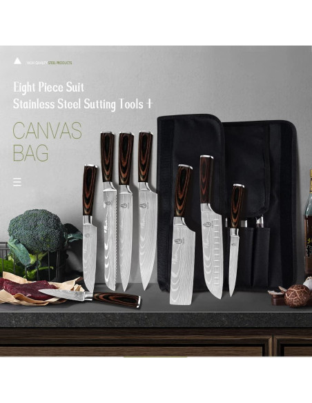 Juego de Cuchillos de Cocina FULLHI 14 Piezas Acero Inoxidable