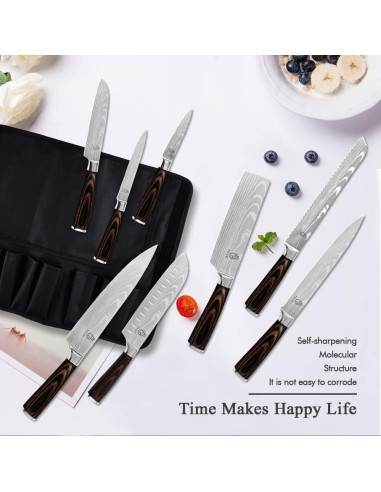 Juego de Cuchillos de Cocina FULLHI 14 Piezas Acero Inoxidable