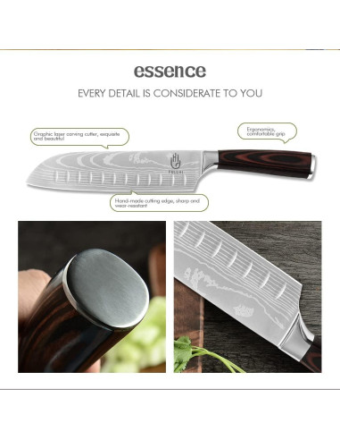 Juego de Cuchillos de Cocina FULLHI 14 Piezas Acero Inoxidable