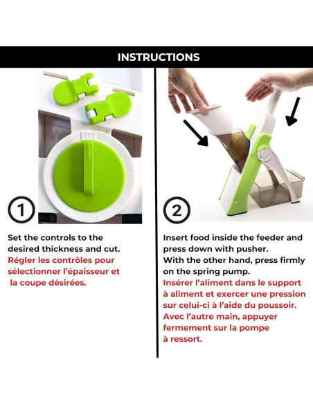 Mandolina Vertical Starfrit Pump'n'Slice - Corte Ajustable 0.5-8mm