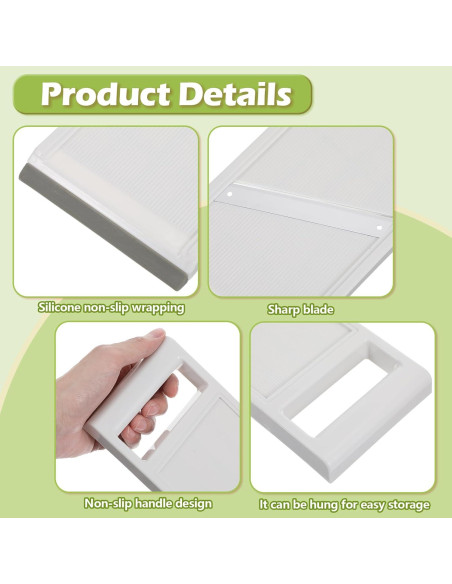 Rebanador Mandolina de Mano Classicseali - Acero Inoxidable, Blanco