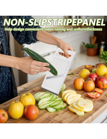 Rebanador Mandolina de Mano Classicseali - Acero Inoxidable, Blanco