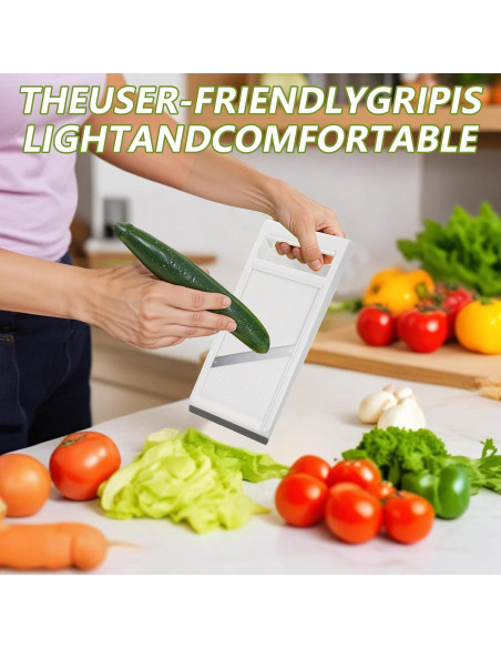 Rebanador Mandolina de Mano Classicseali - Acero Inoxidable, Blanco