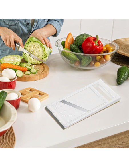 Rebanador Mandolina de Mano Classicseali - Acero Inoxidable, Blanco