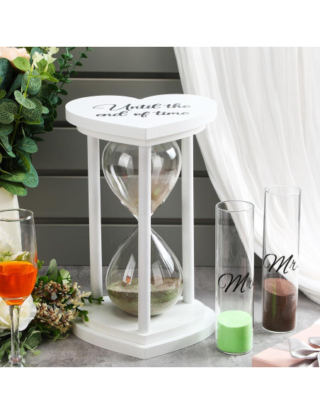 Reloj de Arena de Madera Anglechic con Jarrones y Arena