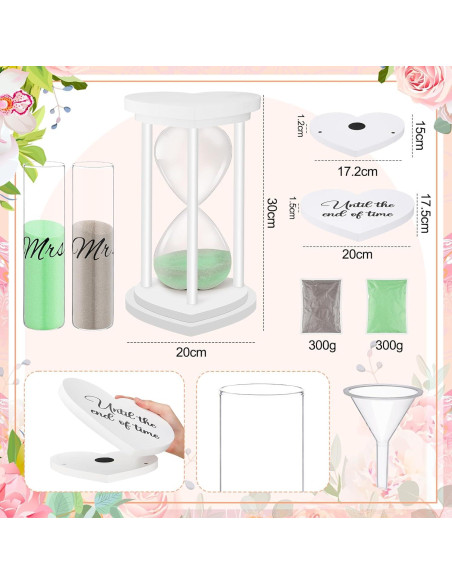 Reloj de Arena de Madera Anglechic con Jarrones y Arena