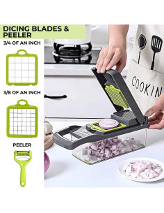 Cortador y Picador de Verduras 16 en 1 Genérico - 8 Cuchillas Intercambiables 2