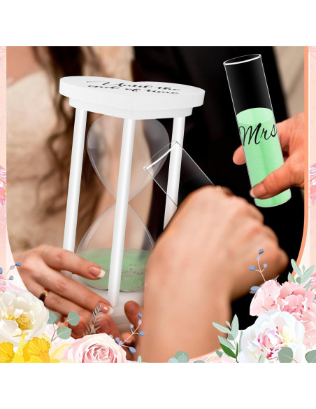 Reloj de Arena de Madera Anglechic con Jarrones y Arena